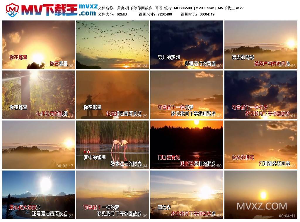 龚爽-月下等你回故乡_国语_流行_MD306509